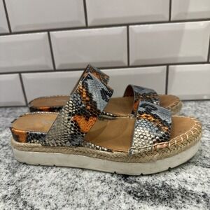 Sarto By Franco Sarto 7.5  Womens Cappy Sandal‎ Snakeskin Print Beach Tropical